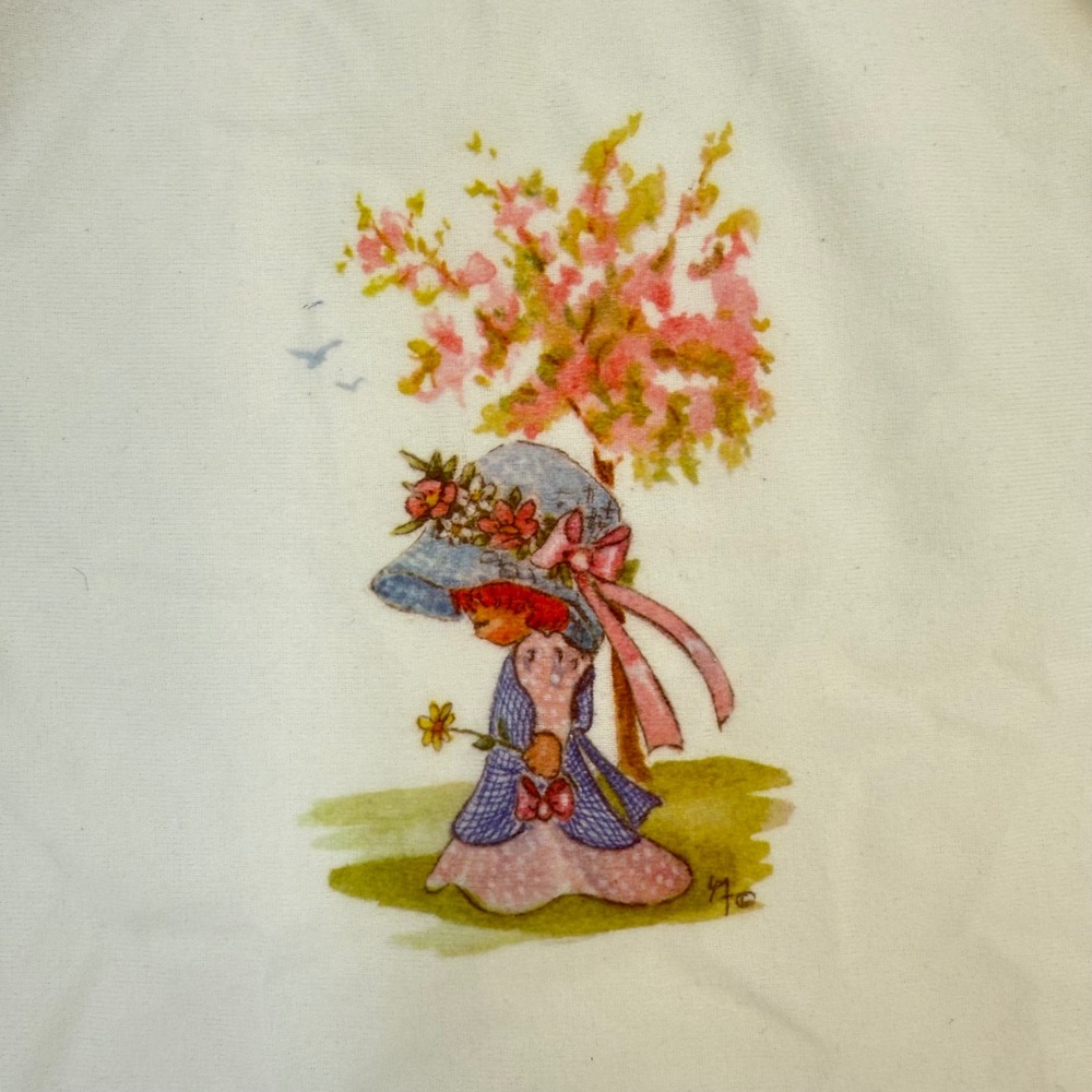 Vtg 70s Girls Nightgown | Blue Bonnet Girl‎ Illustration | Sz 2T | Flawed Charm - Picture 4 of 10